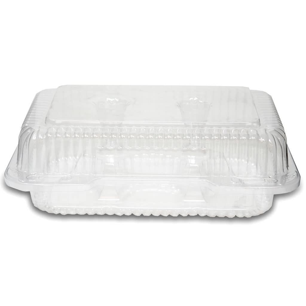 Detroit Forming LBH-6646 6 Compartment Clear OPS Plastic Hinged Cupcake Muffin Container, 9 x 3 x 3 | 350/Case