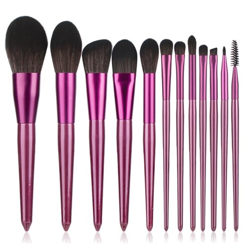 Pinceaux de maquillage violets : ensemble de 12 pièces pour un dégradé parfait des paupières