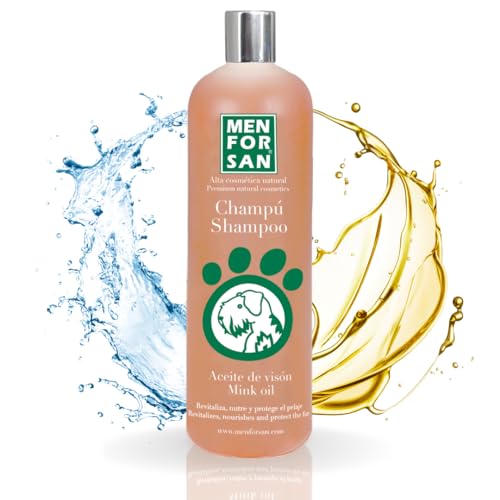 MENFORSAN Champú con Aceite de Visón para Perros | Protege y Nutre el Pelaje | Fortalece las Fibras | Con Ácidos Grasos Esenciales | Hidratación Profunda | 1L