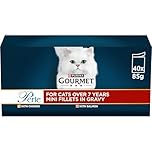 GOURMET Perle Senior 7+ Mini Fillets in Gravy Wet Cat Food 40x85g