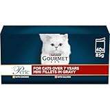 GOURMET Perle Senior 7+ Mini Fillets in Gravy Wet Cat Food 40x85g