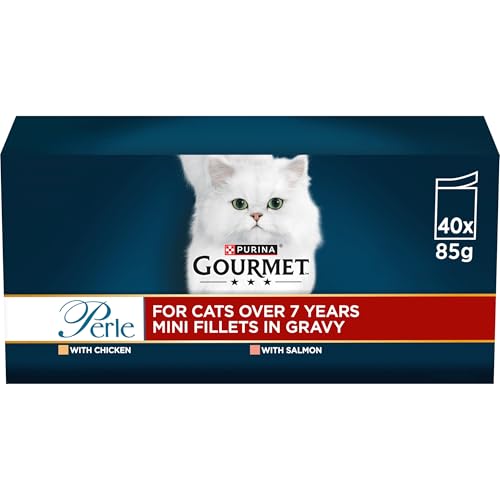 GOURMET Perle Senior 7+ Mini Fillets in Gravy Wet Cat Food 40x85g