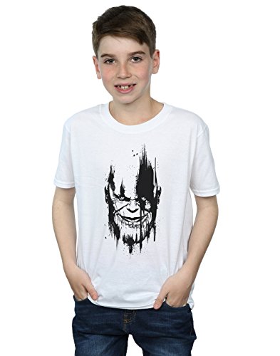 Marvel Boys Avengers Infinity War Thanos Face T-Shirt White 9-11 Years