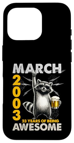 23rd Birthday Raccoon Beer March 2003 Vintage 23 Years Old �X�}�z�P�[�X iPhone 16 Pro �p