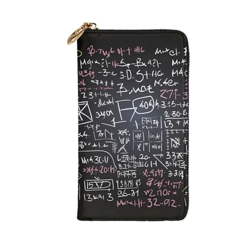 Math Backdrop Wallet for Men Women Long Purse Leather Clutch Large Business Handbag Travel Phone Holder Credit Card Holder Money Case with Zipper Leather Wallets Gift2
