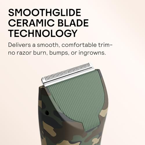 Image of MERIDIAN The Trimmer Original - Body Hair Trimmer for Men, Electric Shaver for Pubic Hair, Chest, Legs & Bikini, Waterproof & Rechargeable Forest