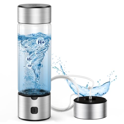 2025 Upgrade Hydrogen Water Bottle Generator, 2 in 1 Hydroh Hydrogen Water Bottle with SPE/PEM Technology, 460ml Portable Rechargeable Ionizer Machine for Home, Office, Travel and Fitness