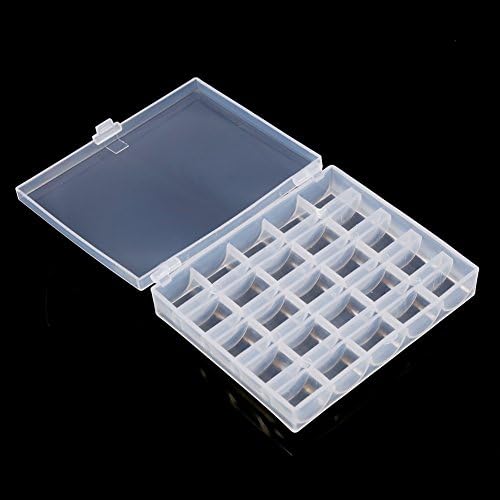 25 Slots Empty Bobbins Spools Box, Organizer Sewing Craft Plastic Case Storage Box Container for Sewing Machine Bobbins Sewing Accessories
