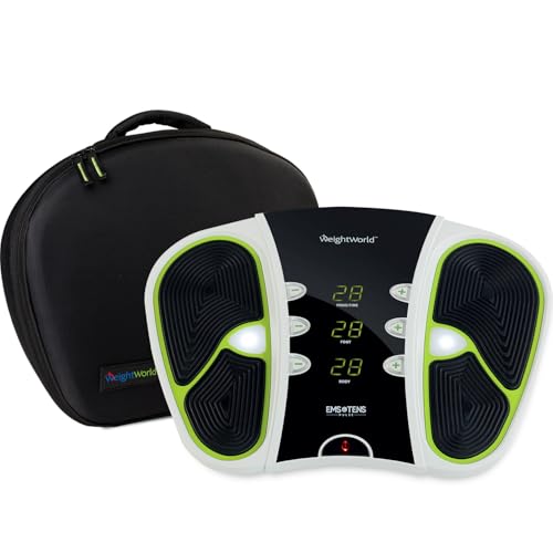 Voetmassage Apparaat - TENS, EMS trainer met 99 Intensiteitsniveaus - Voor voetmassages en ontspanning - Met Elektrodenpads, Afstandsbediening, USB oplaadbaar - Van WeightWorld