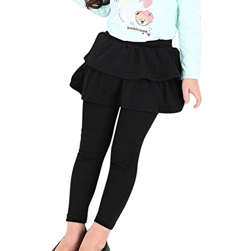 EFINNY Toddler Girls Leggings Baby Tutu Cake Skirt Trousers Tights Pants 3-11Y Black