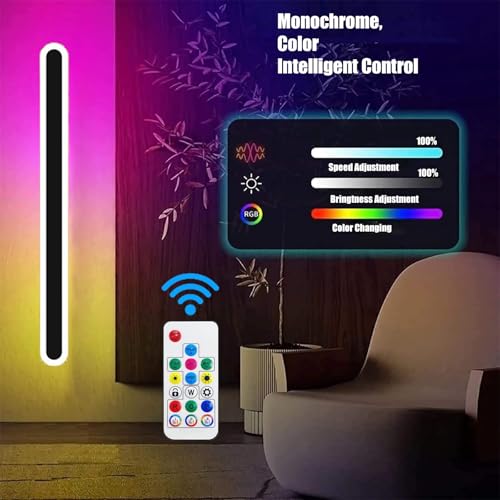 Applique murale RGB dimmable noire de 30cm avec télécommande