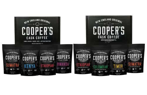 Decaffeinated Gourmet Coffee Sampler Gift Box Set – Whole Beans – 4-Pack – 4oz and Gourmet Coffee Sampler Gift Box Set – Whole Beans Coffee – 4-pack 4oz
