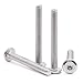 Glvaner M6-1.0 x 60mm Binding Screws Furniure Screws, Connection Bolt, Flat Round Head Socket Head Cap Screws, 304 Stainless Steel 18-8 Full Thread, 20 pcs
