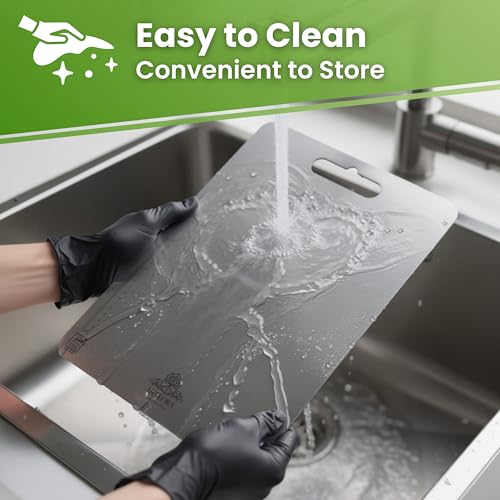 Image of Arteora Premium 304 Stainless Steel Chopping Board for Kitchen | Food Grade Steel | Anti-Bacterial, Rust-Proof, Odor-Free | Vegetable Cutting Board (Silver 35x25cm | Large)