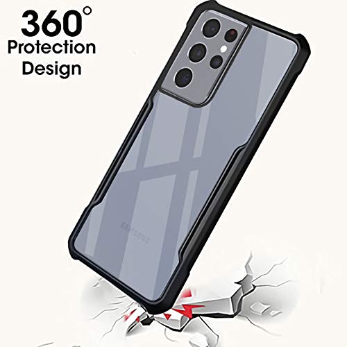 Image of WOW IMAGINE Shock Proof Clear Protective Back Case for Galaxy S21 Ultra - AirEDGE Technology | Full Camera Protection | Back Case Mobile Cover for Samsung Galaxy S21 Ultra - Black