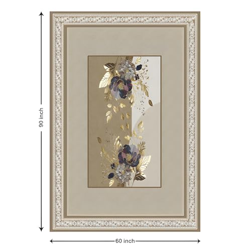 Image of Cloth Fusion Velvet Floral Dining Table Cover Cloth 6 Seater with Stunning Gold Foil Design for Home Decor (60x90 Inch, Taupe) Rectangular