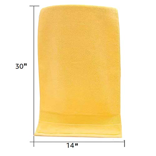 Ruibolu Hand Towels For Bathroom - 100% Cotton Ultra Soft Highly Absorbent Hand Towel 2 Set, Size 14" X 30" Home Bathroom Hand Towels For Bath, Hand, Face, Gym Towel (Yellow) #TOP1