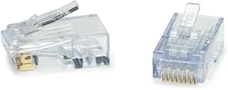 Cable Central LLC (100 Pack) Platinum Tools ezEX44-RJ45 Cat6/Cat5e Crimp Connectors, POE Compliant, Clamshell 50 pieces
