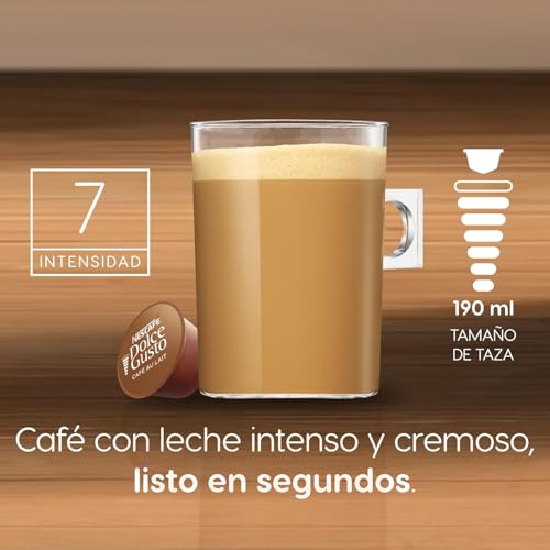 Image of NESCAFE Dolce Gusto Cafe Au Lait Coffee Capsules (Pack of 3) - 16 Pods (160g) Box Each - Smooth Milk Coffee with Balanced & Round Flavor, Robusta Blend, Cafe-Style Drink, Compatible with Dolce Gusto Machines, By Cougar - (IMPORTED-UK)