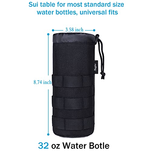 Haafoo Molle Water Bottle Holder - Upgraded 1000D Nylon Tactical Molle Water Bottle Pouch, Sports Water Bottle Bag Bottom Mesh Lining Hydration Carrier For Camping, Climbing, Hiking And Travelling #TOP2