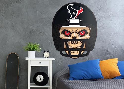 Fan Creations Houston Texans NFL Skull Helmet Officially Licensed Wall Decals- 27in x 34in