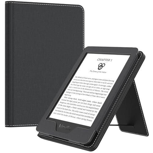 Image of MoKo Case for All-New 6 inch Kindle(11th Generation, 2024 /2022 Release) /(10th /8th Gen, 2019 /2016), Ultra Lightweight PU Shell Cover with Auto Wake /Sleep for Kindle 2024, Denim Black