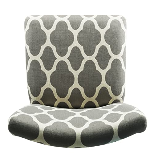 Homepop Upholstered Counter Height Barstool, 24-Inch, Grey And Cream Geometric #TOP2
