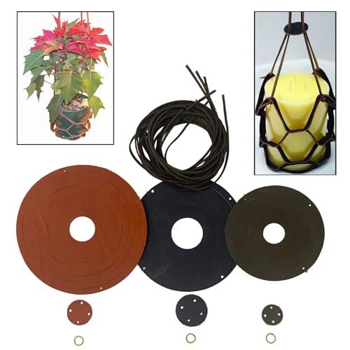 LeatherUnltd Leather Monkey Sling Candle/Plant Hanger, Set of Three