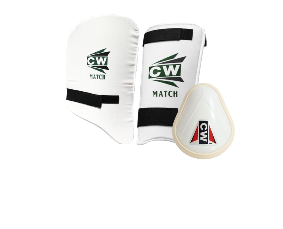 CW Pro Protective Gears Combo Cricket Safety Gear | Batting Elbow Guard | Thigh Pad & Abdominal Protector Y Green-image-14
