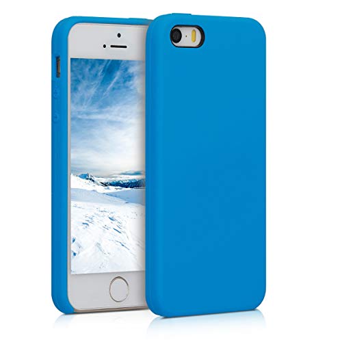 kwmobile Case Compatible with Apple iPhone SE (1.Gen 2016) / iPhone 5 / iPhone 5S Case - Soft TPU Silicone Phone Cover - Radiant Blue