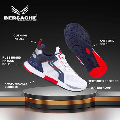 Image of BERSACHE Sneaker, Loafers,Casual with Extra Comfort Sneakers for Men(White)