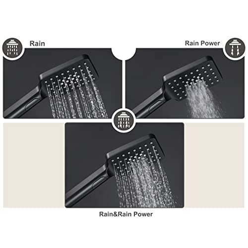 Pomme de douche avec ordinateur de poche carré résolvant le manque de pression eau - 4