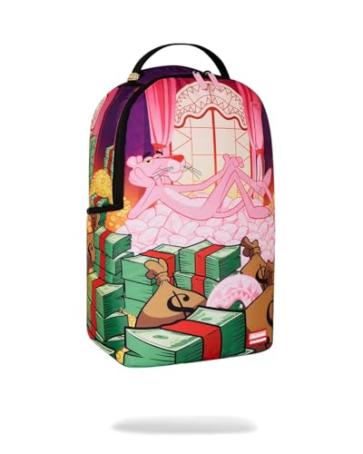 Sprayground Pink Panther Money Stash Backpack, Pink/Green, Men's, Streetwear Design2