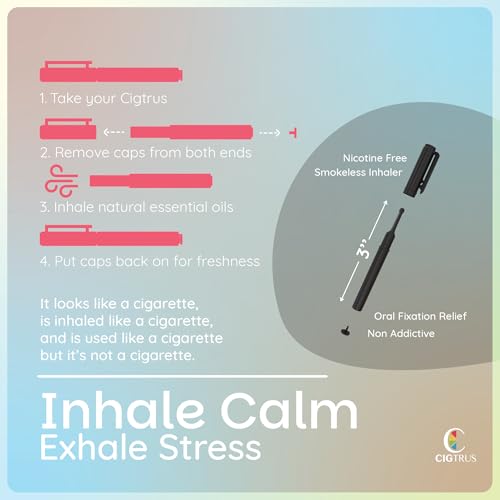Image of Cigtrus Natural Nicotine-Free, Tobacco-Free Smoking Alternative, Non-Electric Craving Relief, Quit Smoking Aid with Cigtrus (Fresh Spearmint) - 3 Piece