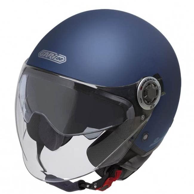 GARIBALDI G20 Azul Mate - Casco de Moto Jet Abierto con Visor Solar - Homologado ECE