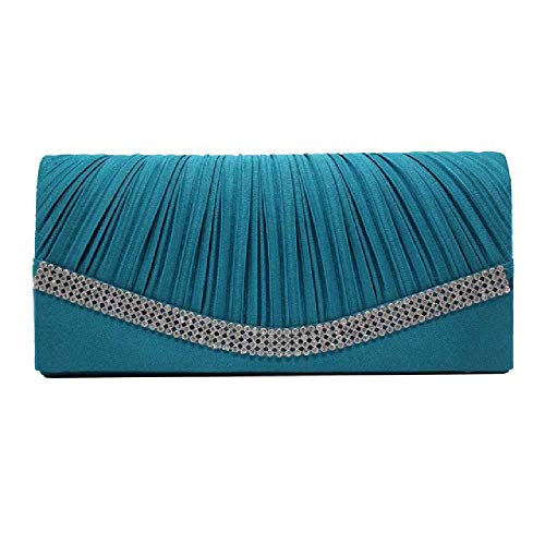 zhuao Bolsos Mujeres, Los Taladros De Agua Saticina Bolsos Brillantes, Tamices De Novia De La Noche De La Boda Azul