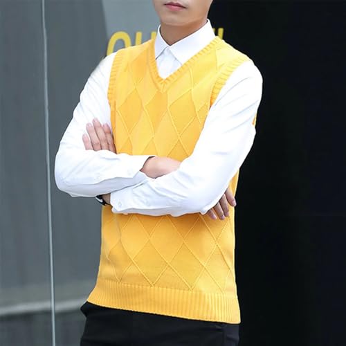 Dcvmvmn 2024 Winter Men's Sweater Vest V Neck Fashion Slim Vest Sleeveless Warm Large Size Vest3