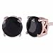 GULICX Rose Gold Tone Unique Chic 7mm Round Black Stud Earrings