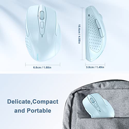 Image of TECKNET Wireless Mouse, 2.4G Ergonomic Computer Mouse, 2600 DPI, Lightblue
