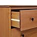 Walker Edison Modern Tall 4-Drawer Solid Wood Dresser Bedroom Storage Drawer Organizer Closet Hallway, 40 Inch, Caramel
