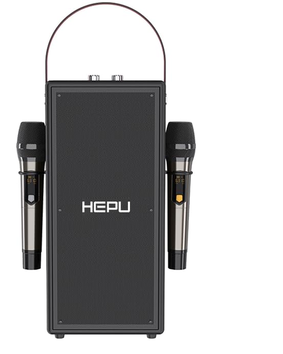 HEPU Portable Bluetooth Speaker with Two Wireless Microphones, HPS115