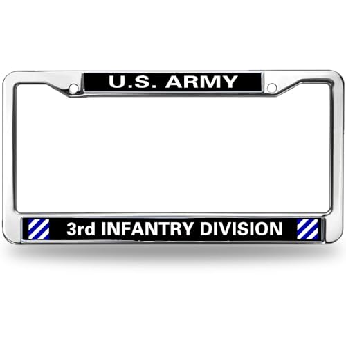 Image of 3rd Infantry Division Veteran License Plate Frame Personalized Infantry Military Pride License Plate Frame for Veterans