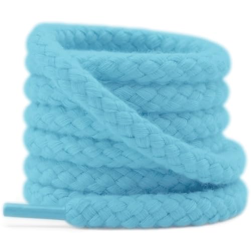 YJRVFINE Thick Round Rope Shoelaces: 63" Light Sky Blue Chunky Shoe Laces