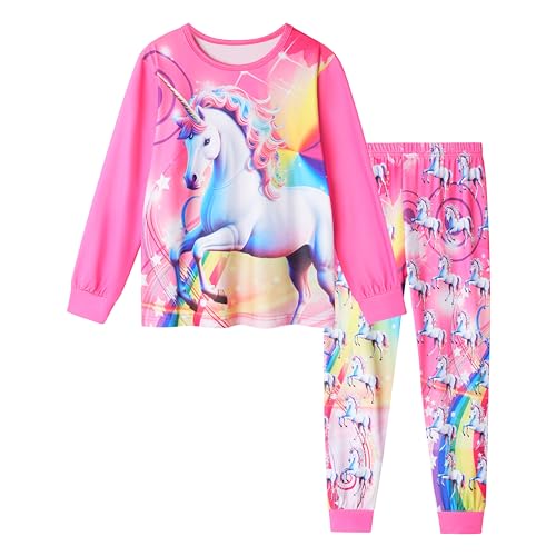 LQSZ Girls Pajamas Kids Toddler Halloween PJs Christmas Sleepwear for Kids Size 2-12 Years