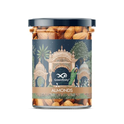 Image of Greenfinity Rakhi Special Dry Fruits Gift Hamper for Brother & Sister | With Rakhi Thread & Greeting Card | Rajasthani Gift Box| Almonds, Cashews, Pistachios & Green Raisins (200g Each, 800g)