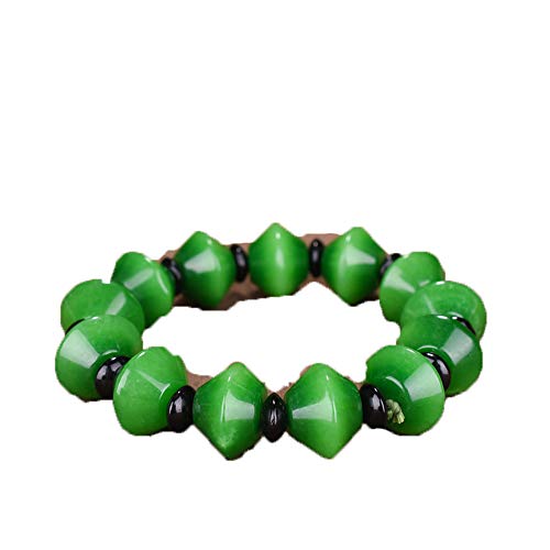 Perles de boulier en quartzite naturel pur, bijou prestige vert complet et cyan