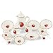 NW 1 Set 15 Pieces 1:12 Ceramics Tea Cup Set Lovely Dollhouse Decoration Set Dollhouse Kitchen Accessories(#7)