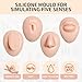 Piercing Kit Silicone Model Body Part Displays Set, 8pcs Soft Body Piercing Practice Model Kit with Display Holder,Soft Fake Tongue Mouth Nose Eye Navel Ear 5D Model Training Tool Kit for Piericng