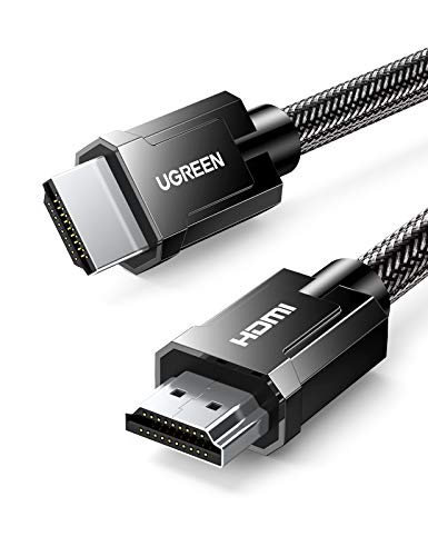 UGREEN HDMI 2.1 ケーブル 8K@60Hz、HDMI ケーブル 4K@120Hz ダイナミック HDR、7860x4320P Ultra HD、3D、ドルビー ビジョン、eARC、編組 48Gbps イーサネット PS5/PS4/ PC/Xbox/HDTV/モニター/プロジェクターと互換性あり (2 メートル)