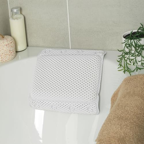 Beldray LA032715UFFEU7 Anti Bac Badkissen - sichere Saugnäpfe, entspannte gepolsterte Design, stilvoll, mit Thiabendazol und Zinkpyrithion behandelt, unterstützt Kopf und Nacken während des Badens